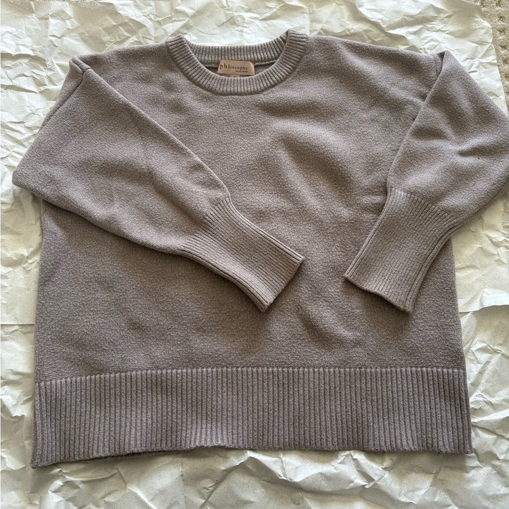 Philosophy Women's Gray Crew Neck Sweater